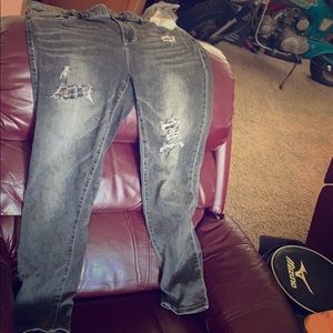 Dark grey ripped jeans